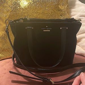 Kate Spade Velvet Black Satchel